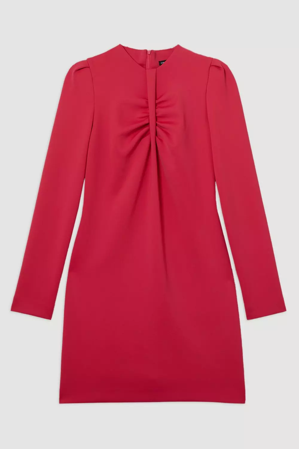 【Karen Millen】 スキューバ ドラマ ツイスト ミニドレス Scuba Drama Twist Detail Woven Mini Dress | Karen Millen