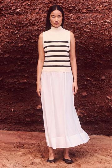 Ribbed Cotton Knitted Vest mono