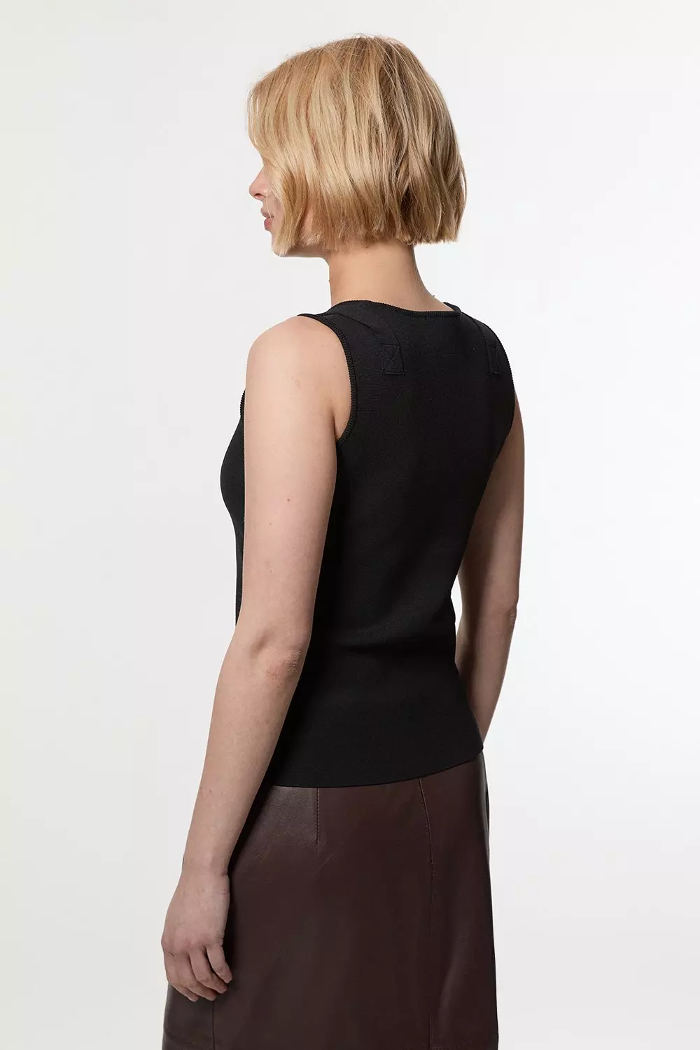 Buckle Trim Knitted Top | Karen Millen