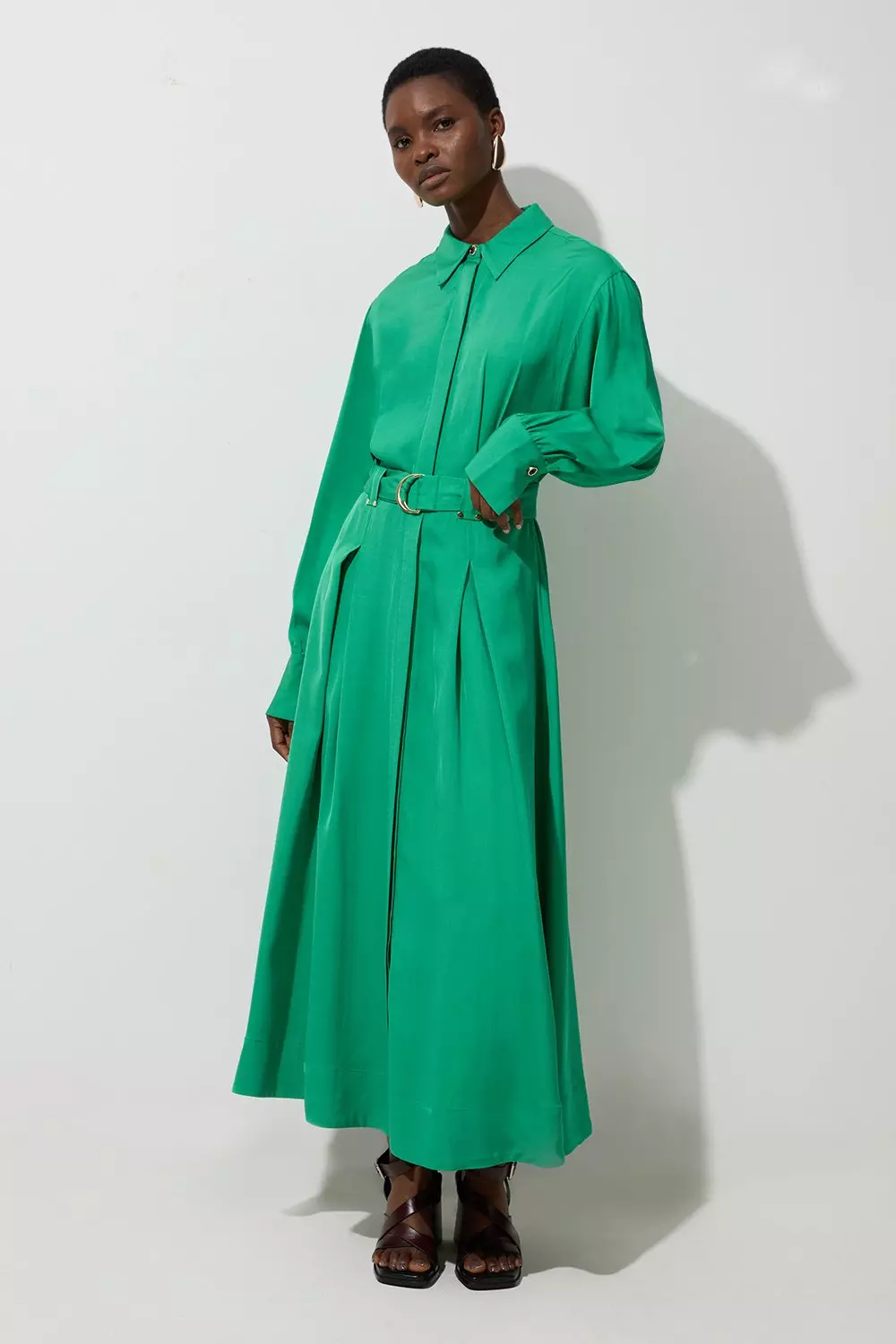【KAREN MILLEN】ビスコース リネンウーブンシャツドレス bkk18152_black_xl?pdp.template