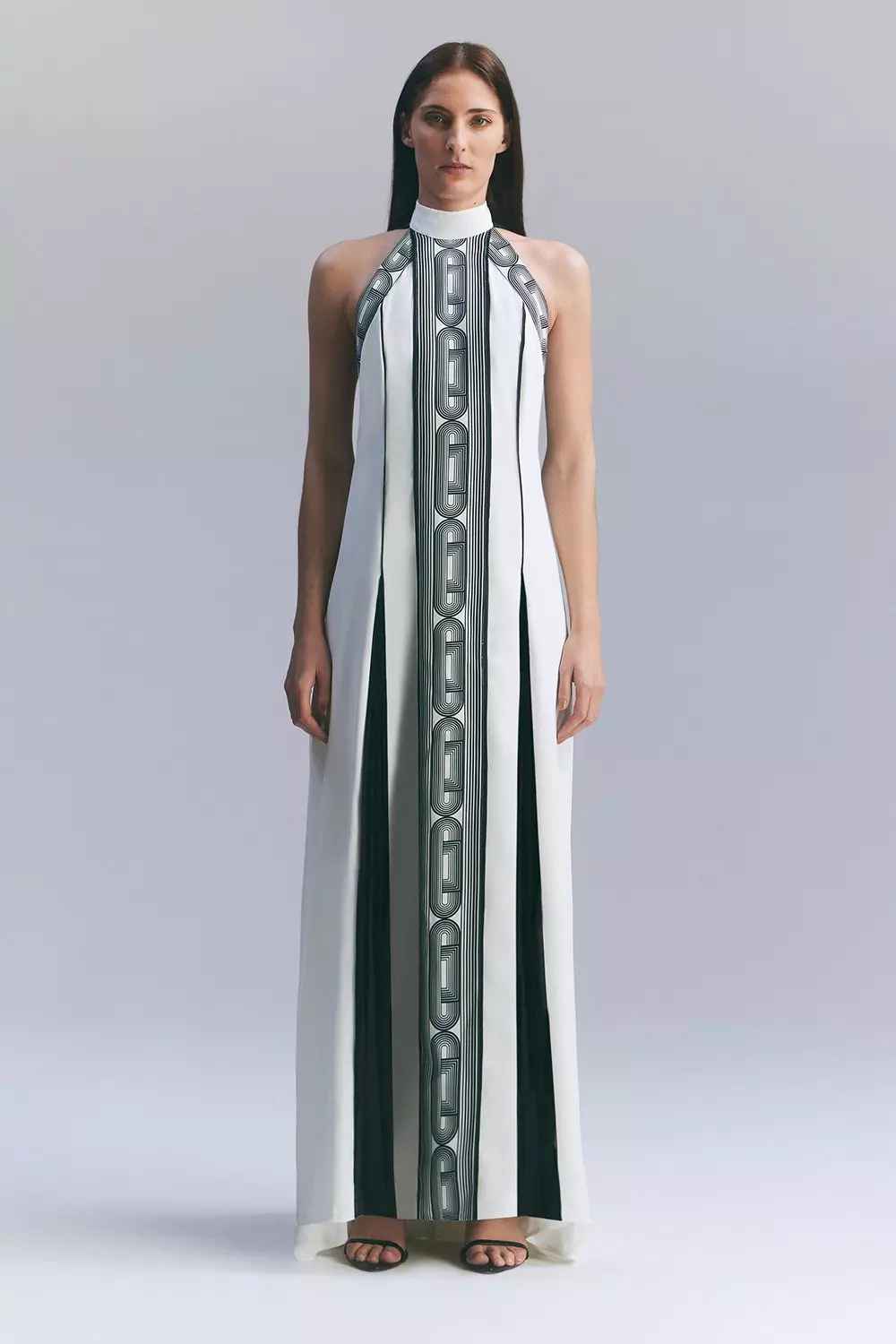 関送込【KAREN MILLEN】アメリアグラハムバーンアウトドレス Amelia Graham Burnout Lace Up Detail Woven Column Dress