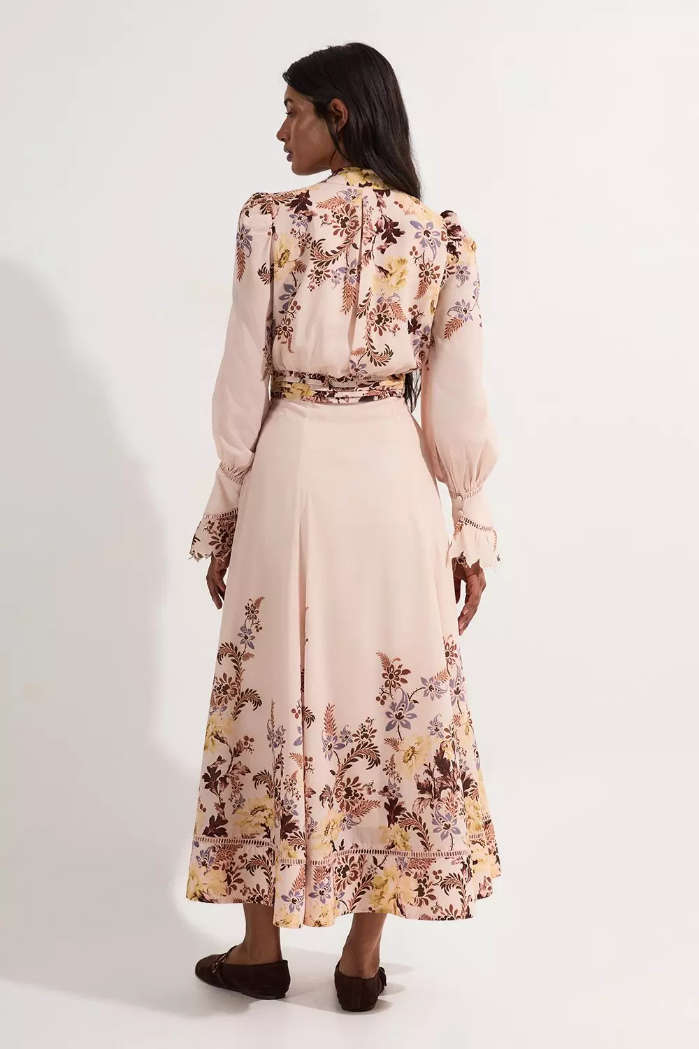 ★Karen Millen★ツイルコントラストカラーウーブンミディドレス Colour Block Twill Pleat Wrap Skirt Woven Midi Dress | Karen