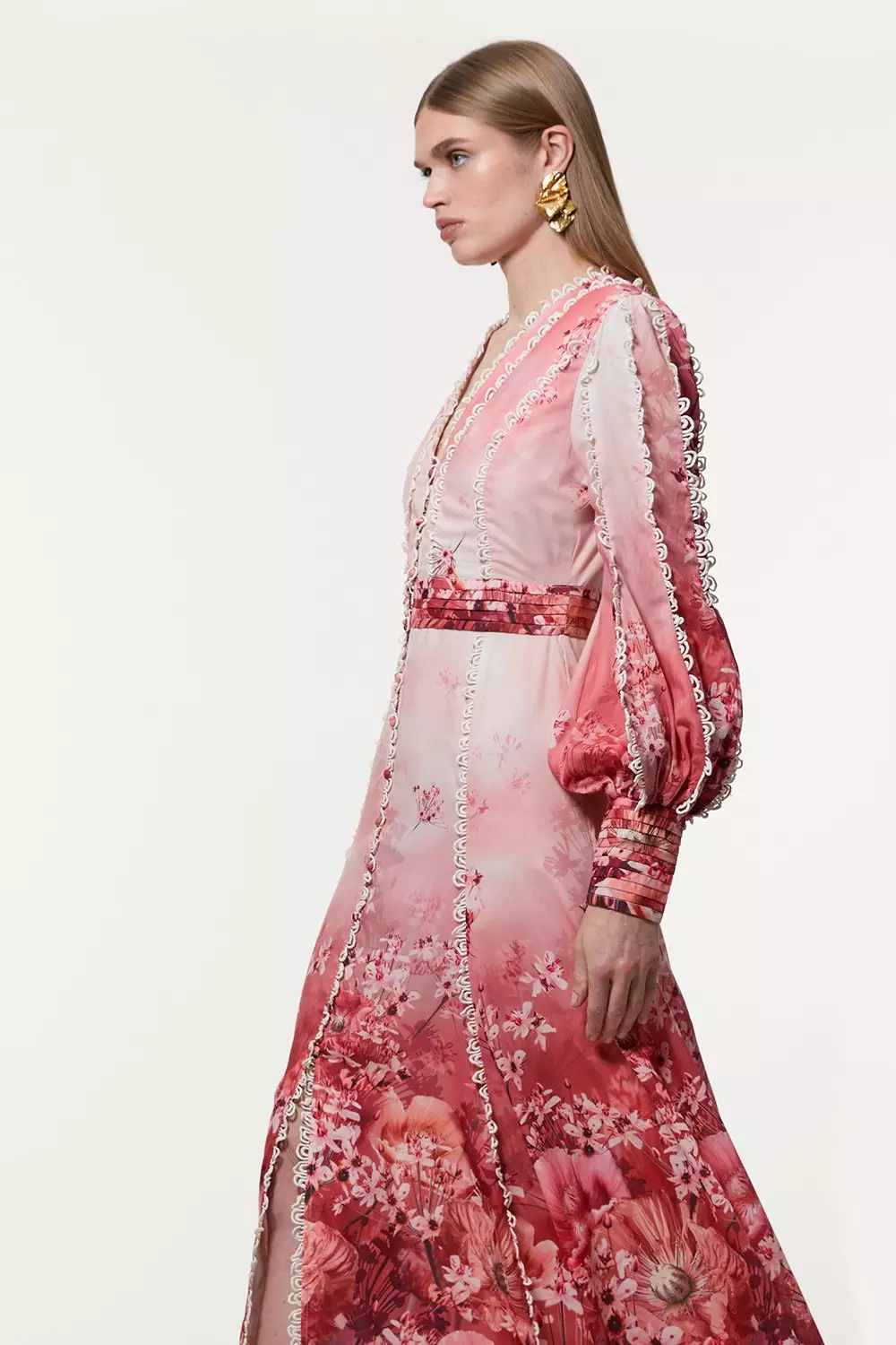 【Karen Millen】フローラル チュール バルーンスリーブ DRESS bkk21610_floral_xl?pdp.template