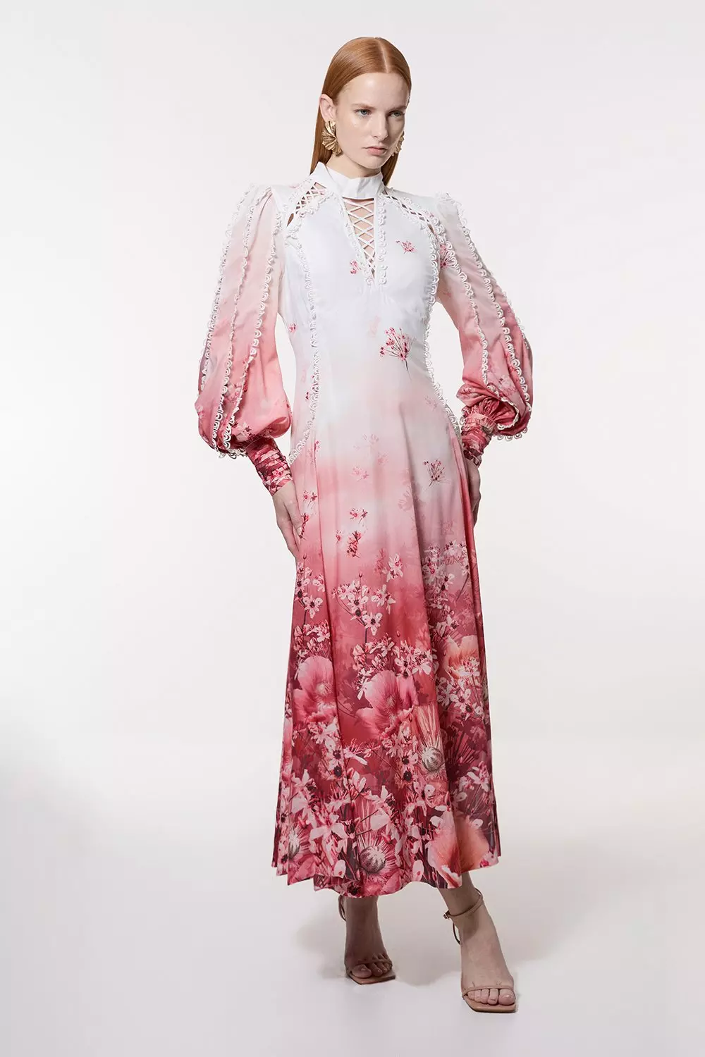 安心追跡【KAREN MILLEN】フローラルプリントタイネックマキシ bkk22556_multi_xl?pdp.template