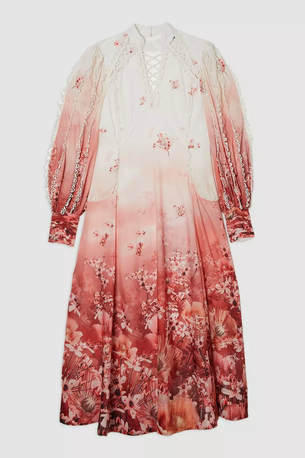 Trailing Floral Woven High Neck Maxi Dress | Karen Millen
