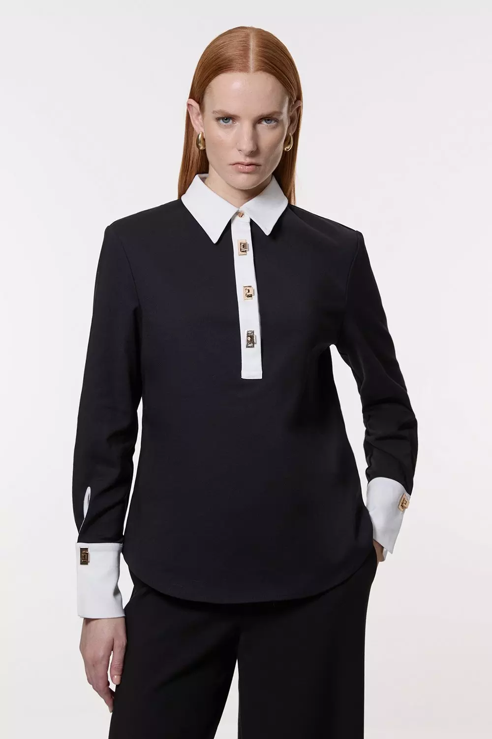 Mono Techno Cotton Woven Shirt With Gold Clasp alternative image