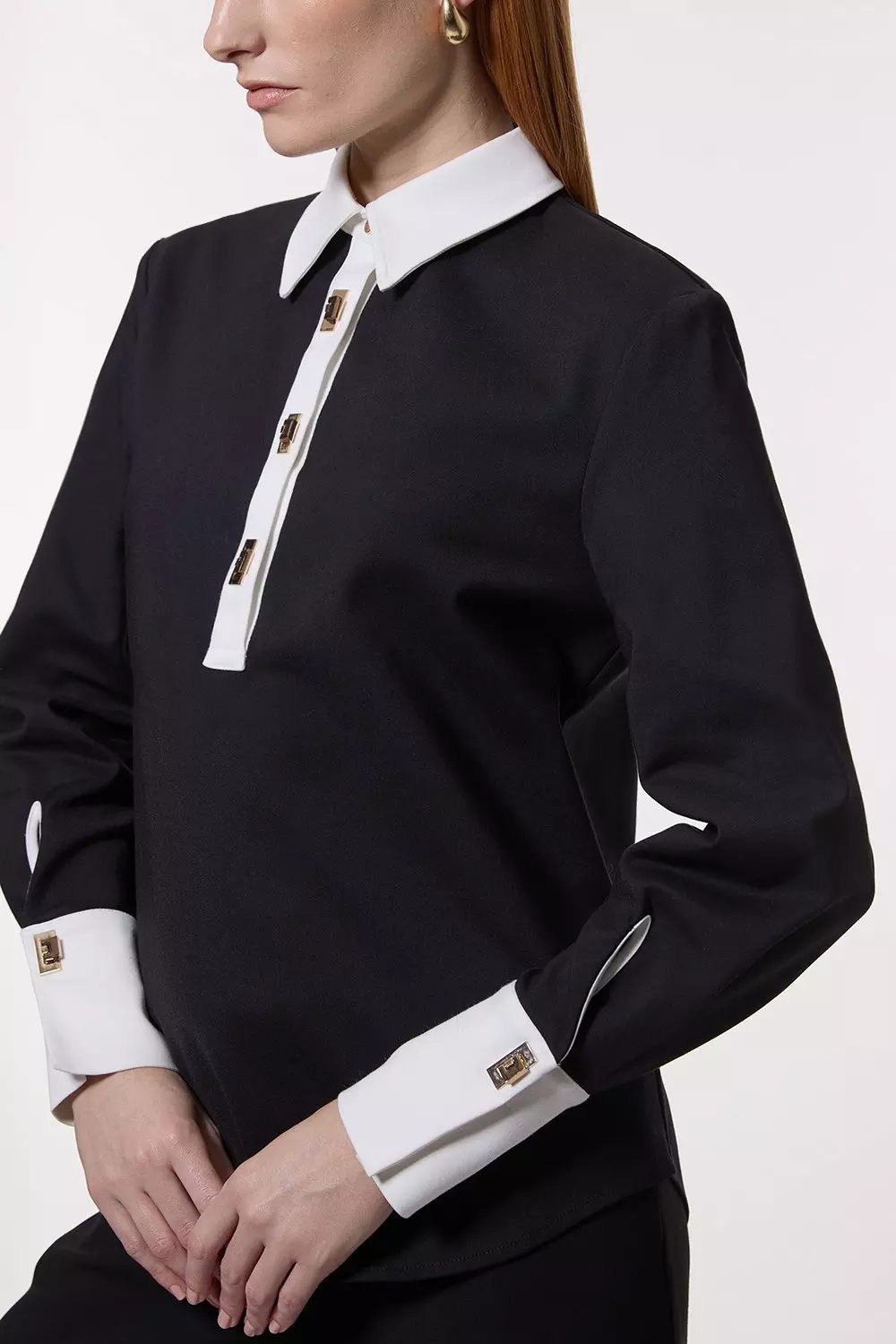 Mono Techno Cotton Woven Shirt With Gold Clasp alternative image