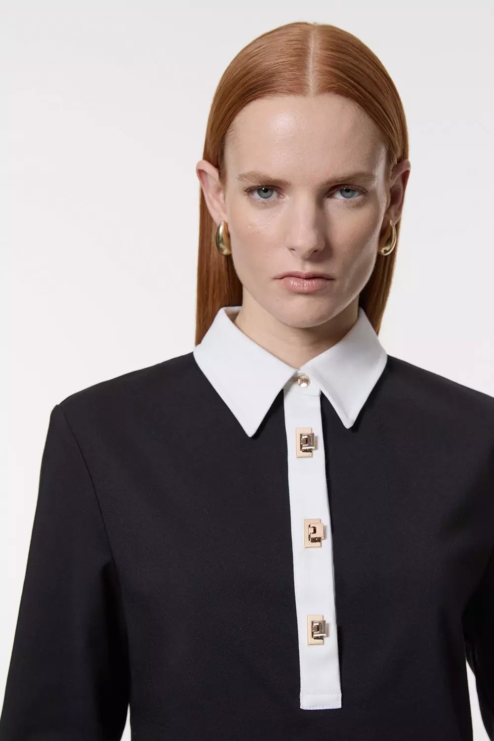 Mono Techno Cotton Woven Shirt With Gold Clasp alternative image