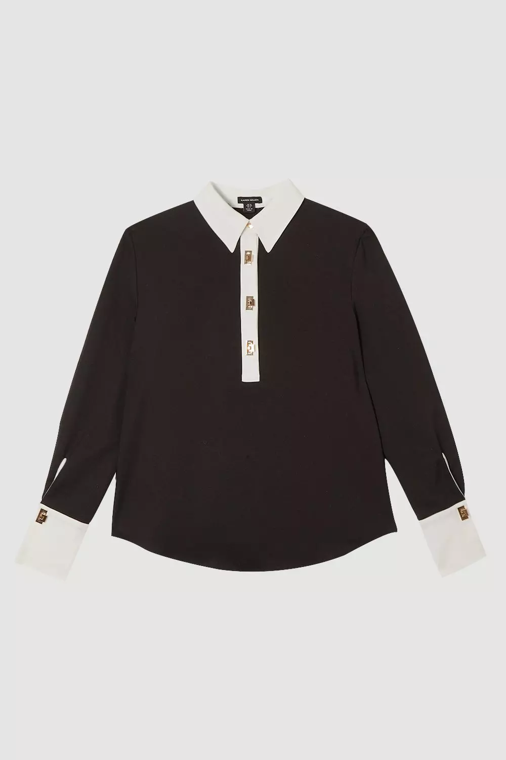 Mono Techno Cotton Woven Shirt With Gold Clasp alternative image