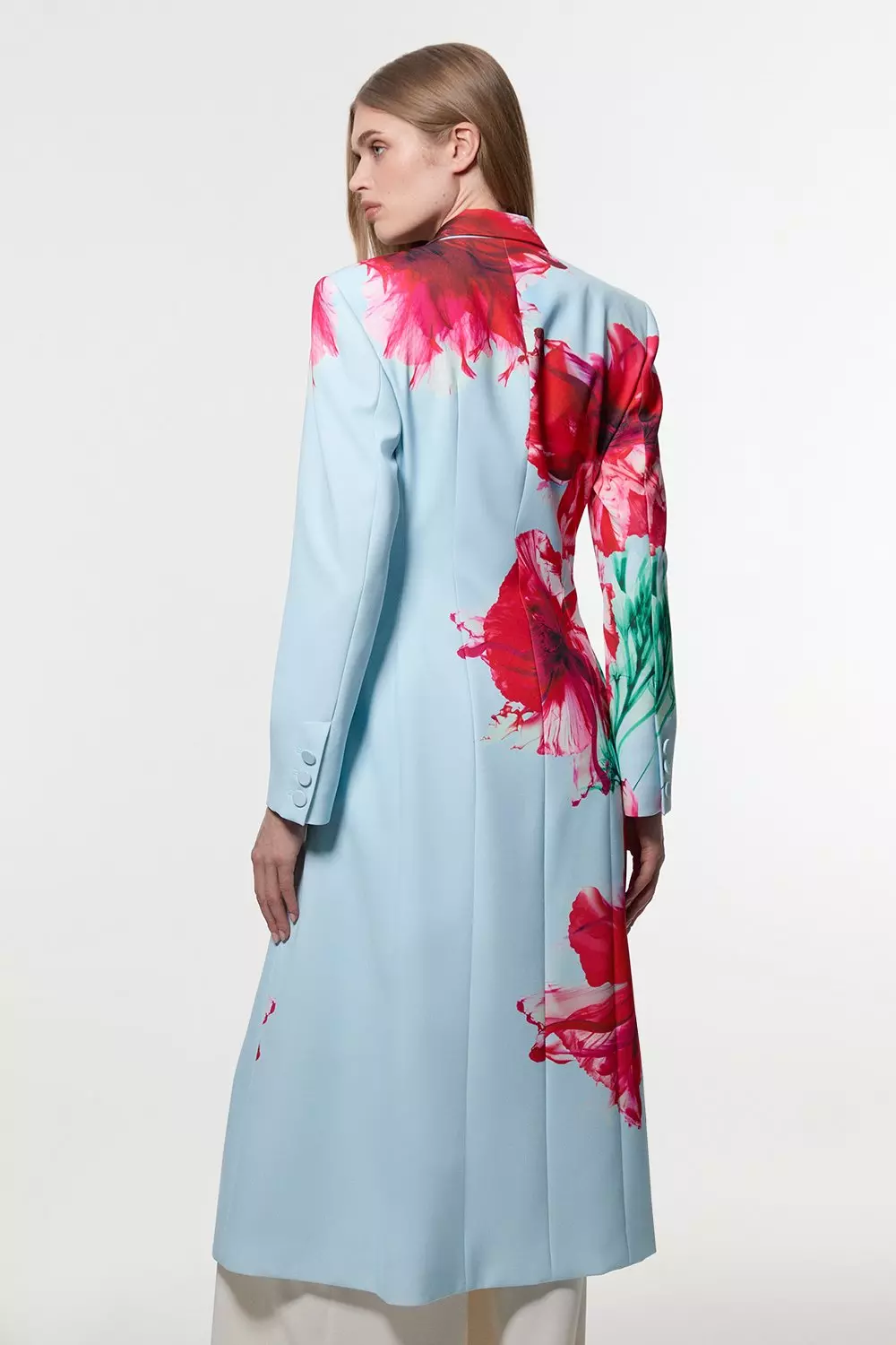 Tailored Crepe Placed Floral Full Skirted Tailored Double