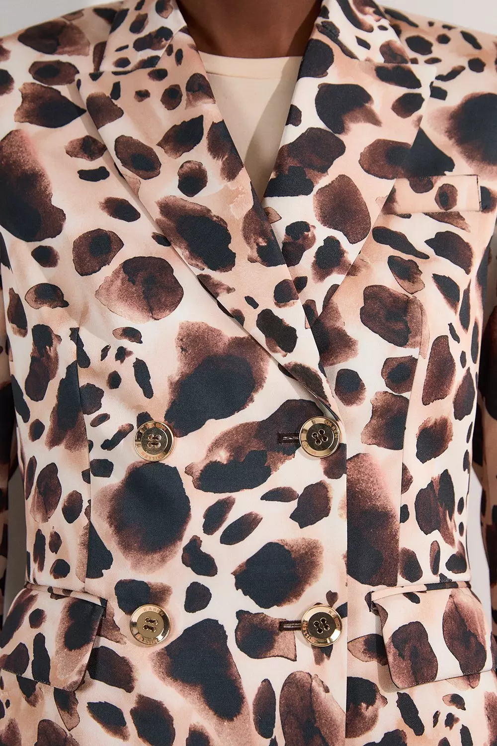 ジャケット Cotton and viscose blazer with animalier print lining single-breasted oversized tiger printed blazer - Tiger