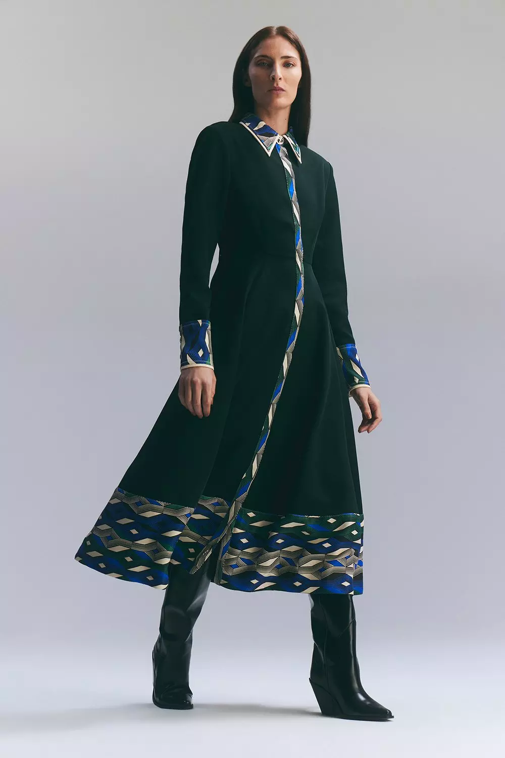 【Karen Millen】Amelia Graham プリント バンドゥ プロムドレス Amelia Graham Printed Statement Woven Gown | Karen Millen