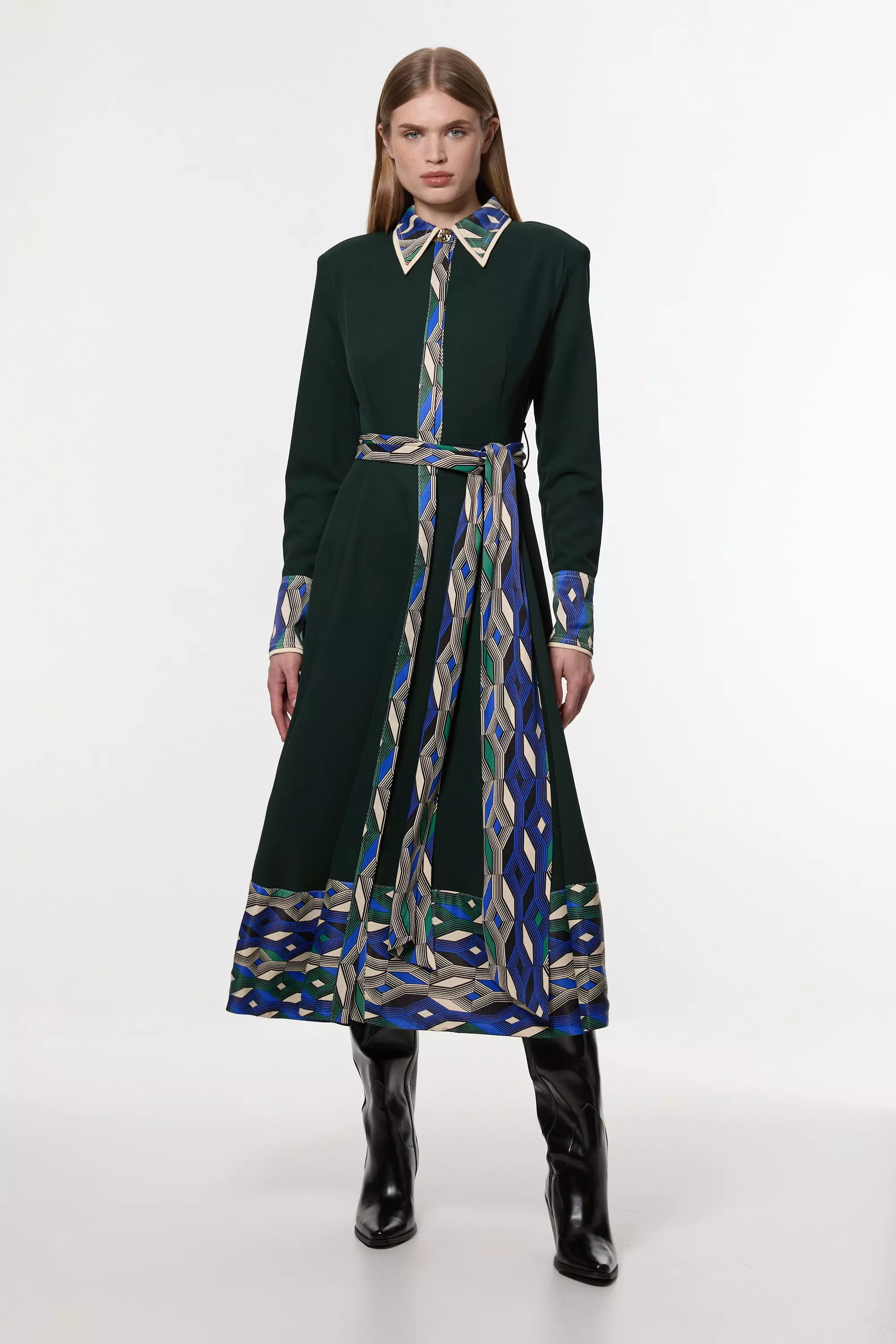 Amelia Graham Printed Twill Border Print Maxi Dress | Karen