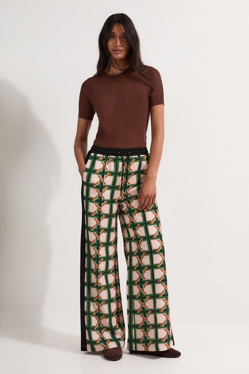 日本未入荷★Karen Millen パターン柄ワイドパンツ Tall Pleat Detail Wide Leg Trouser | Karen Millen