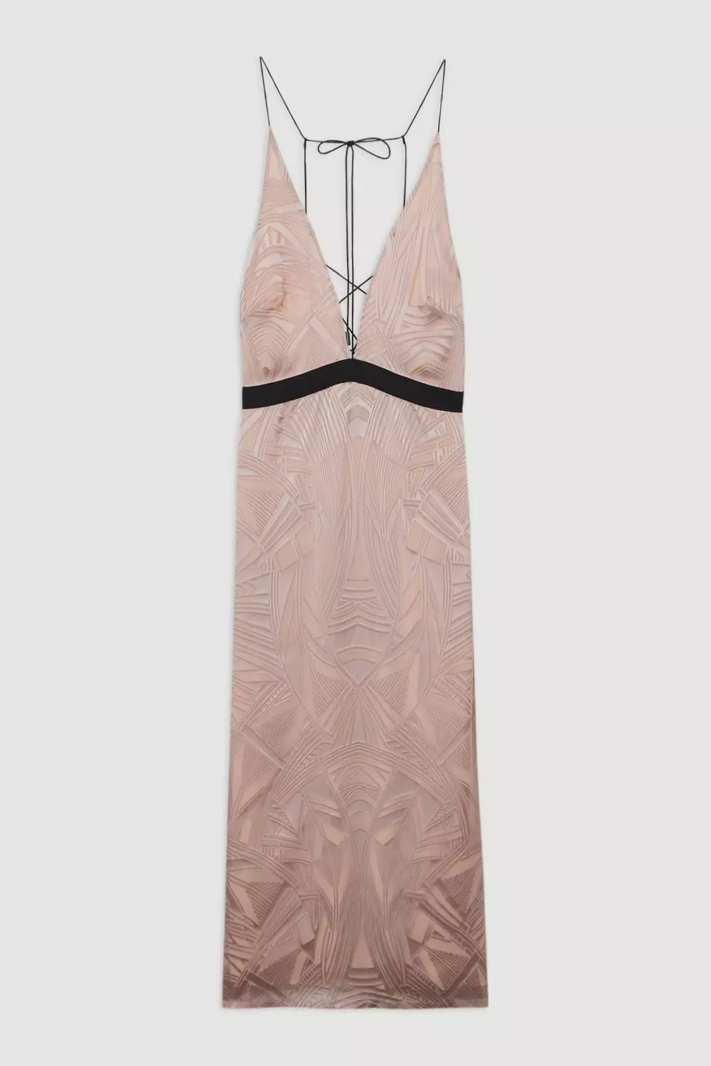 Amelia Graham Burnout Lace Up Detail Woven Column Dress