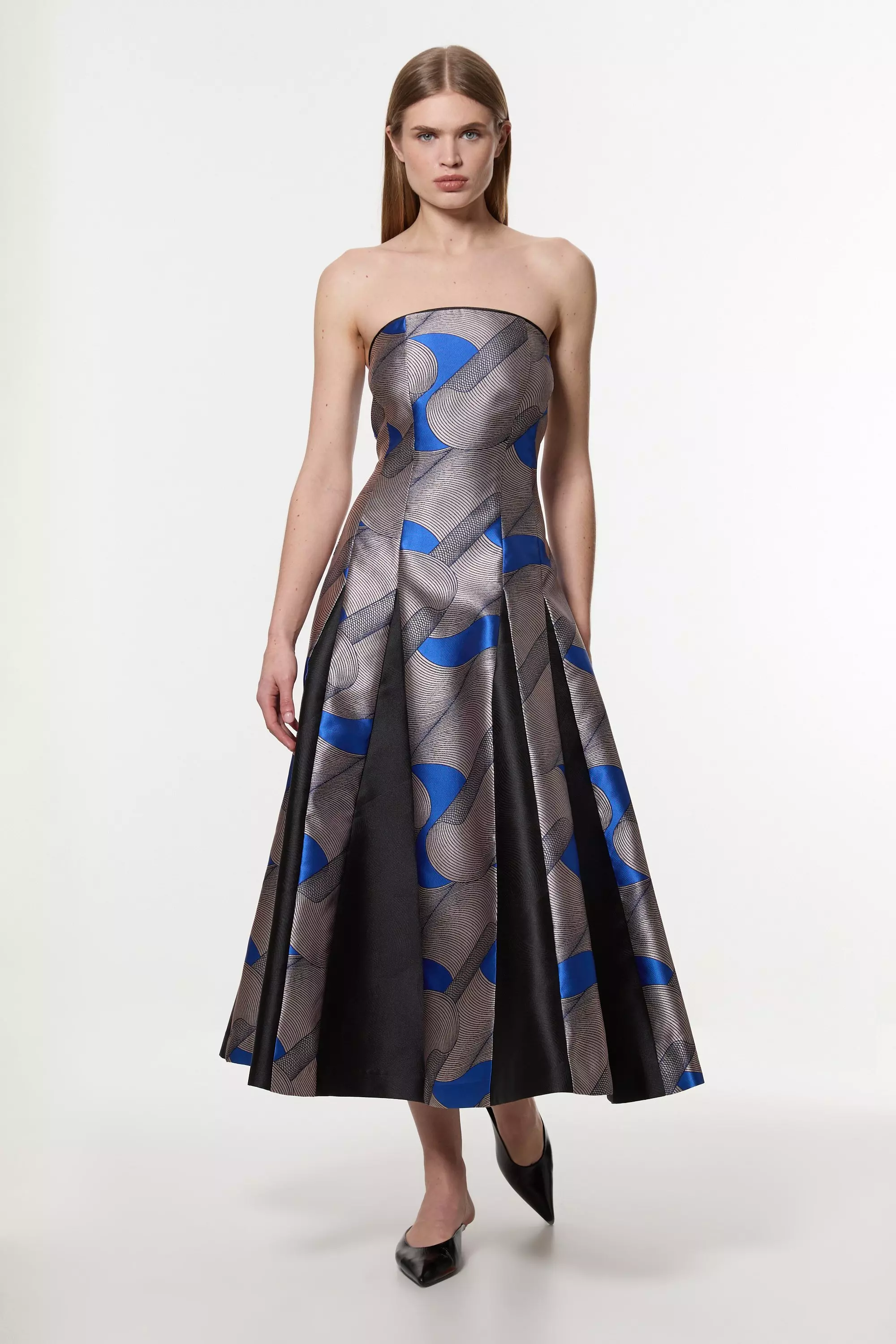 【Karen Millen】Amelia Graham プリント バンドゥ プロムドレス bkk23571_multi_xl?$