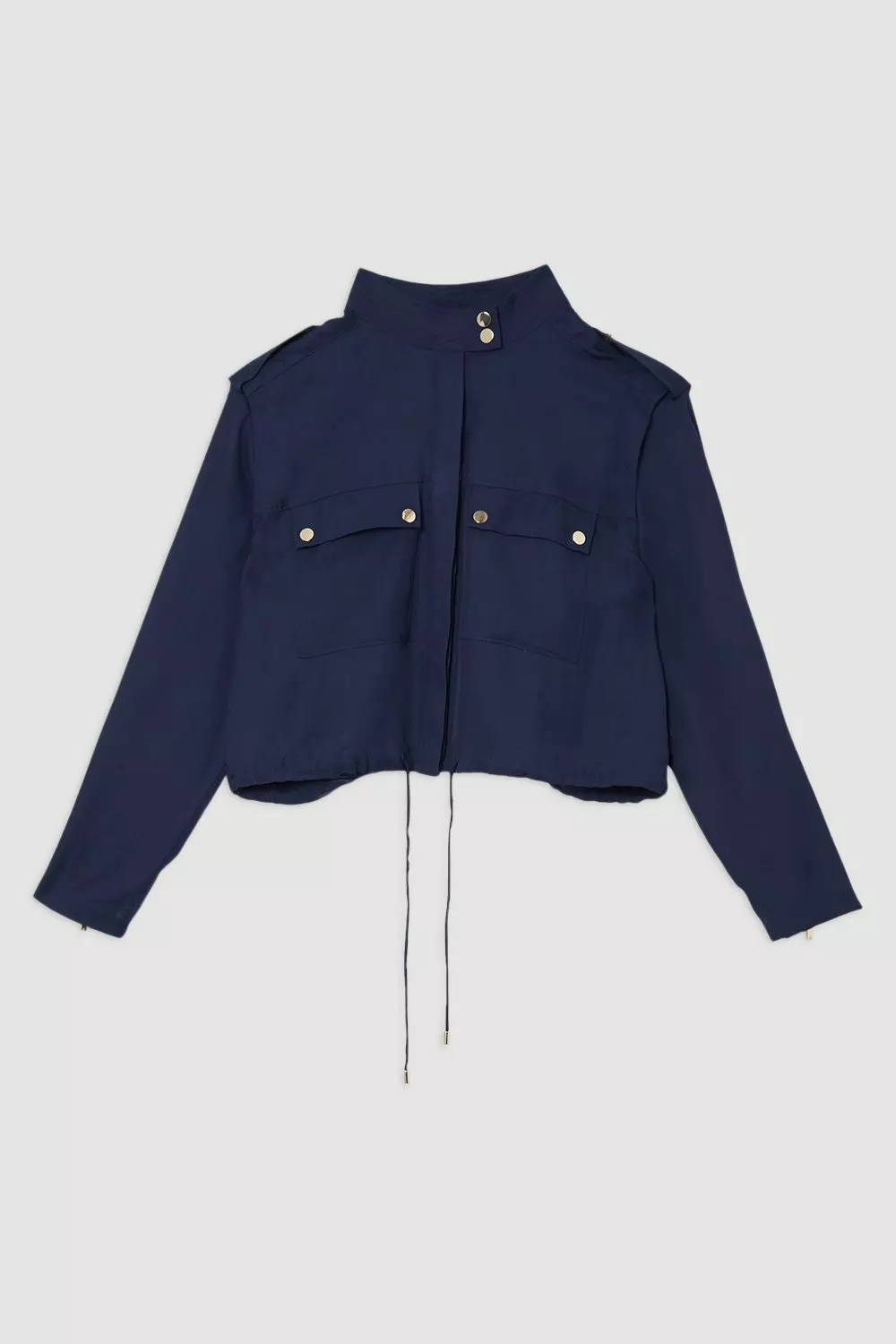 Plus Size Premium Viscose Linen Topstitch Woven Bomber