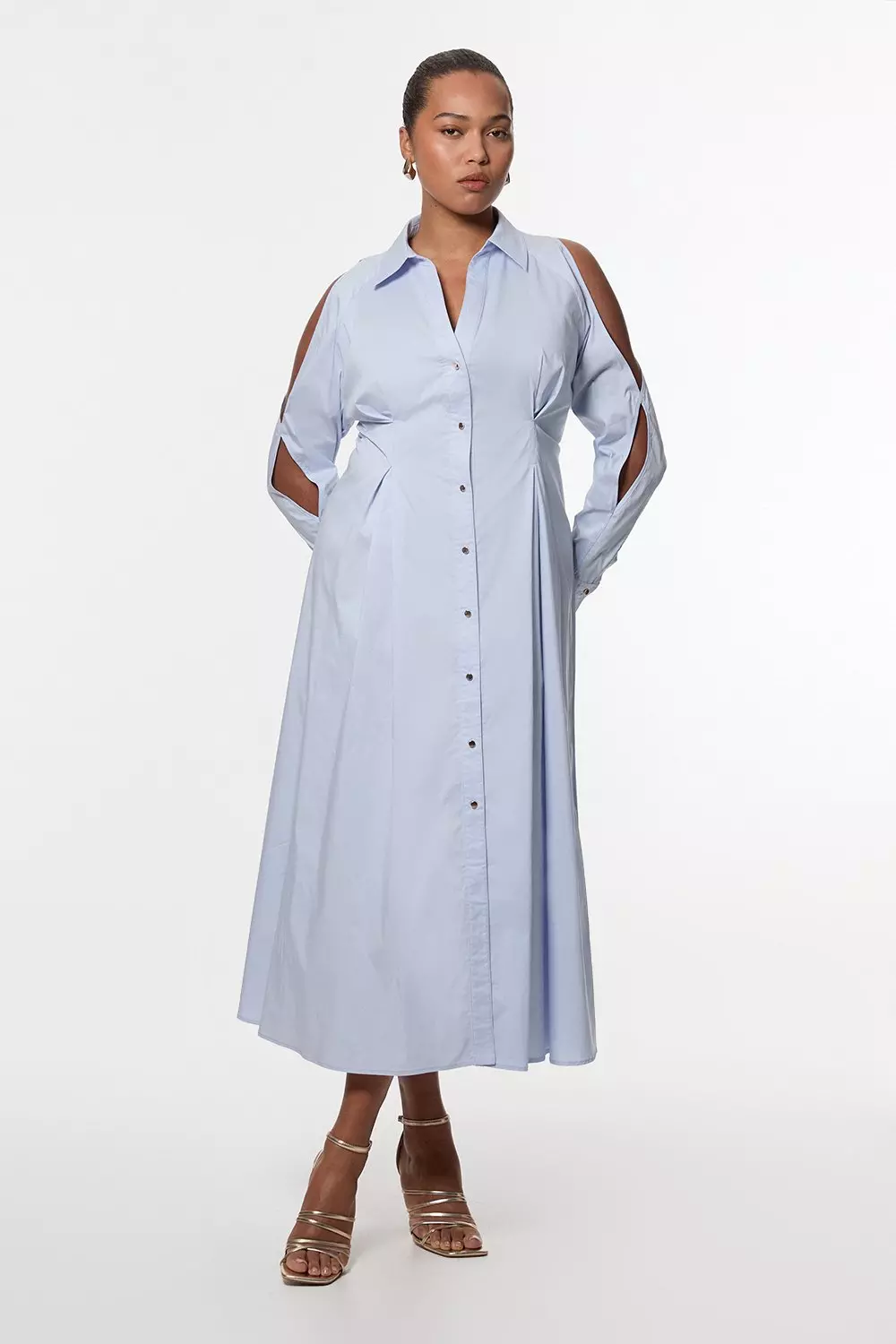 マイラン MYLAN 23SS Oversized Shirt Dress ストライプシャツ MY23SS BL001 サックスブルー サイズ：SIZ 1221055106008-b-cervo.jpg