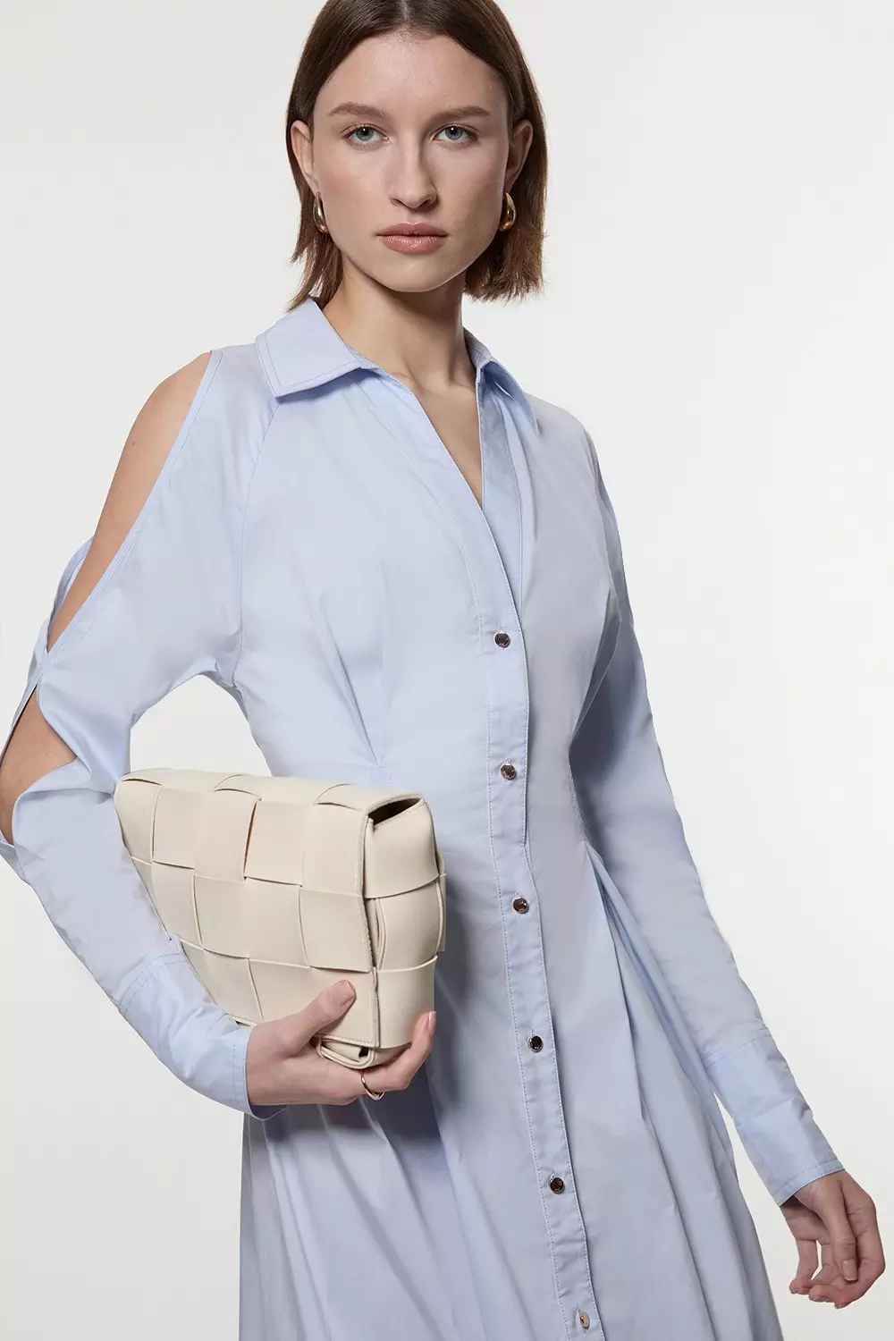★Karen Millen★ プリントコットンサテンシャツドレス KAREN MILLEN* コットンサテンプリント織りミディシャツドレス
