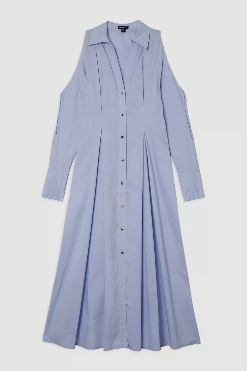 ★Karen Millen コットントップステッチシャツ 魅惑的マキシ★ Petite Poplin Dropped Shoulder Woven Shirt Dress | Karen Millen