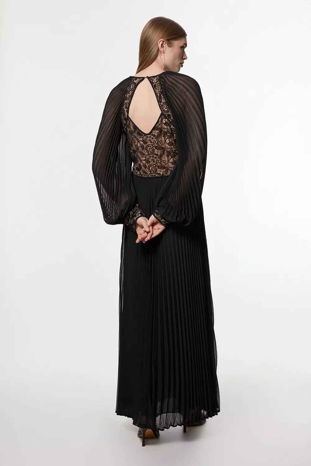 2WAY CURVE VELOURS DRESS ブラック Double V-Neck Dress by Planet (Knit Dress) | Artful Home