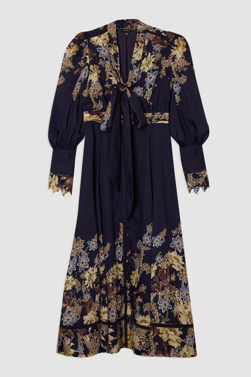 ◆KAREN MILLEN◆ボウタイネック フルスカート ドレス / navy Karen millen navy blue dress hotsell