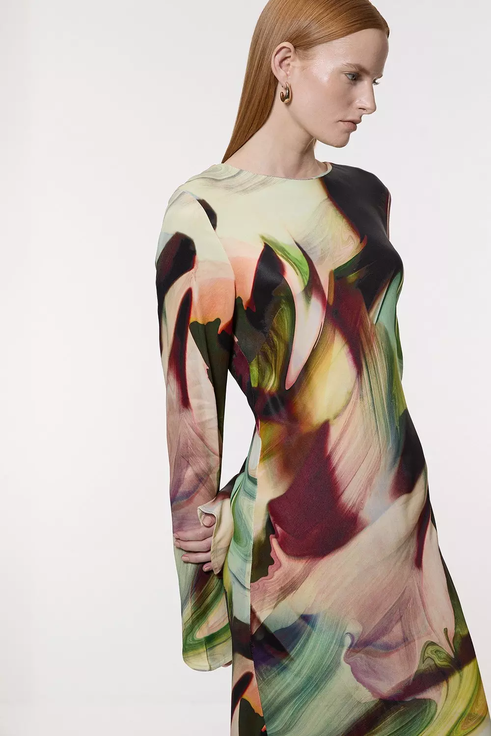 Printed Satin Woven Maxi Dress | Karen Millen