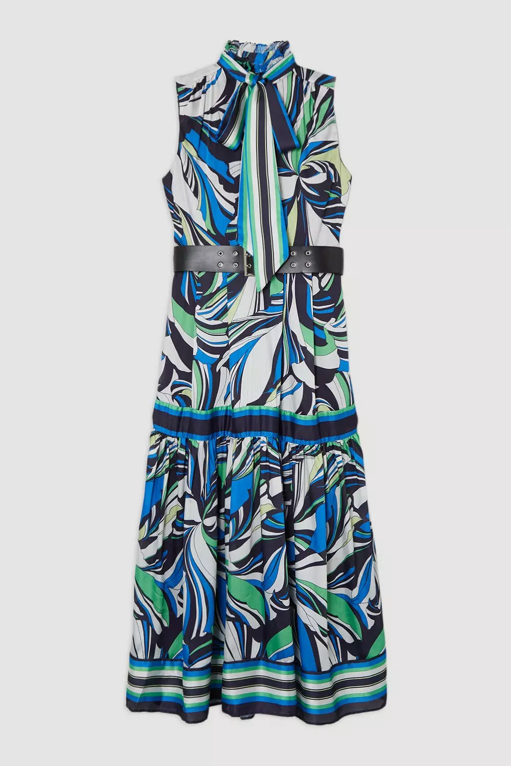 KAREN MILLEN ミディ ドレス 花柄 青 キャミ オフショルダー オフショルダー Karen Millen(カレンミレン) レディース - 海外