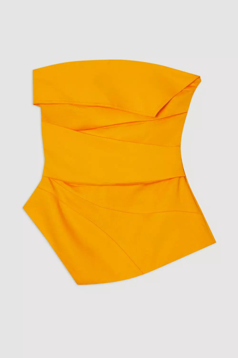 Mango Premium Linen Structured Pleated Tailored Bandeau Top alternative image