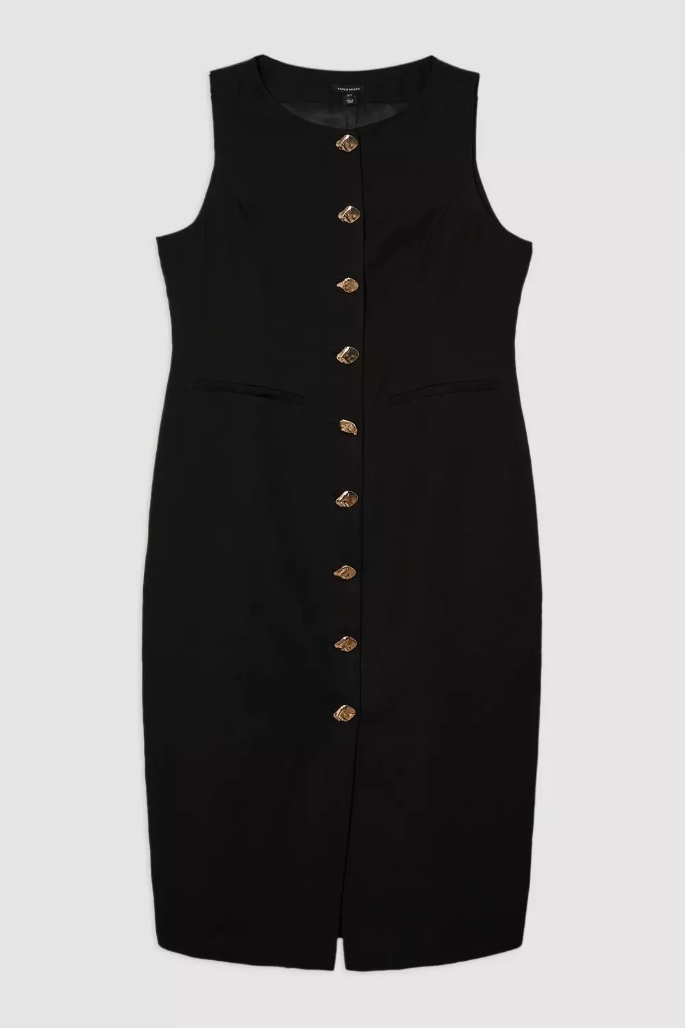 Plus Size Viscose Linen Tailored Statement Button Front