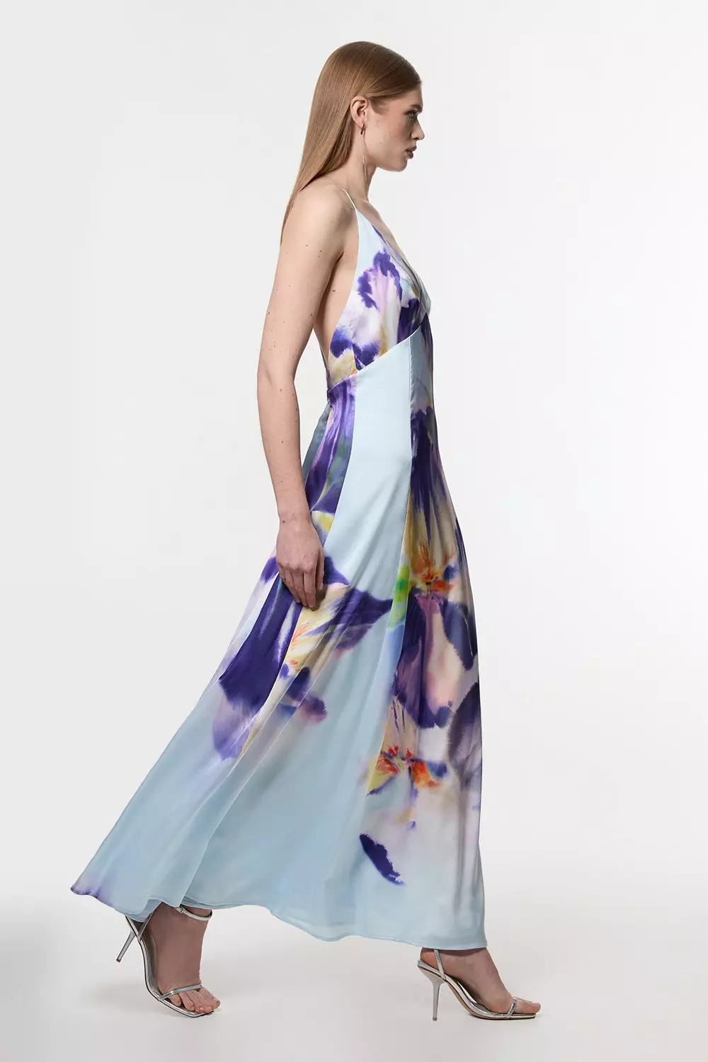 ★Karen Millen フローラルｘオープンバック 魅惑的マキシ★ Plus Size Floral Pleat Detail Woven Maxi Dress | Karen Millen