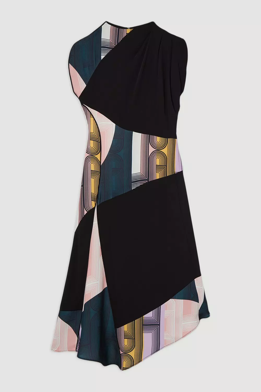 ◆KAREN MILLEN◆ Amelia Grahamテーラードカラーブロックドレス Amelia Graham Soft Tailored Color Block Printed Midi Dress