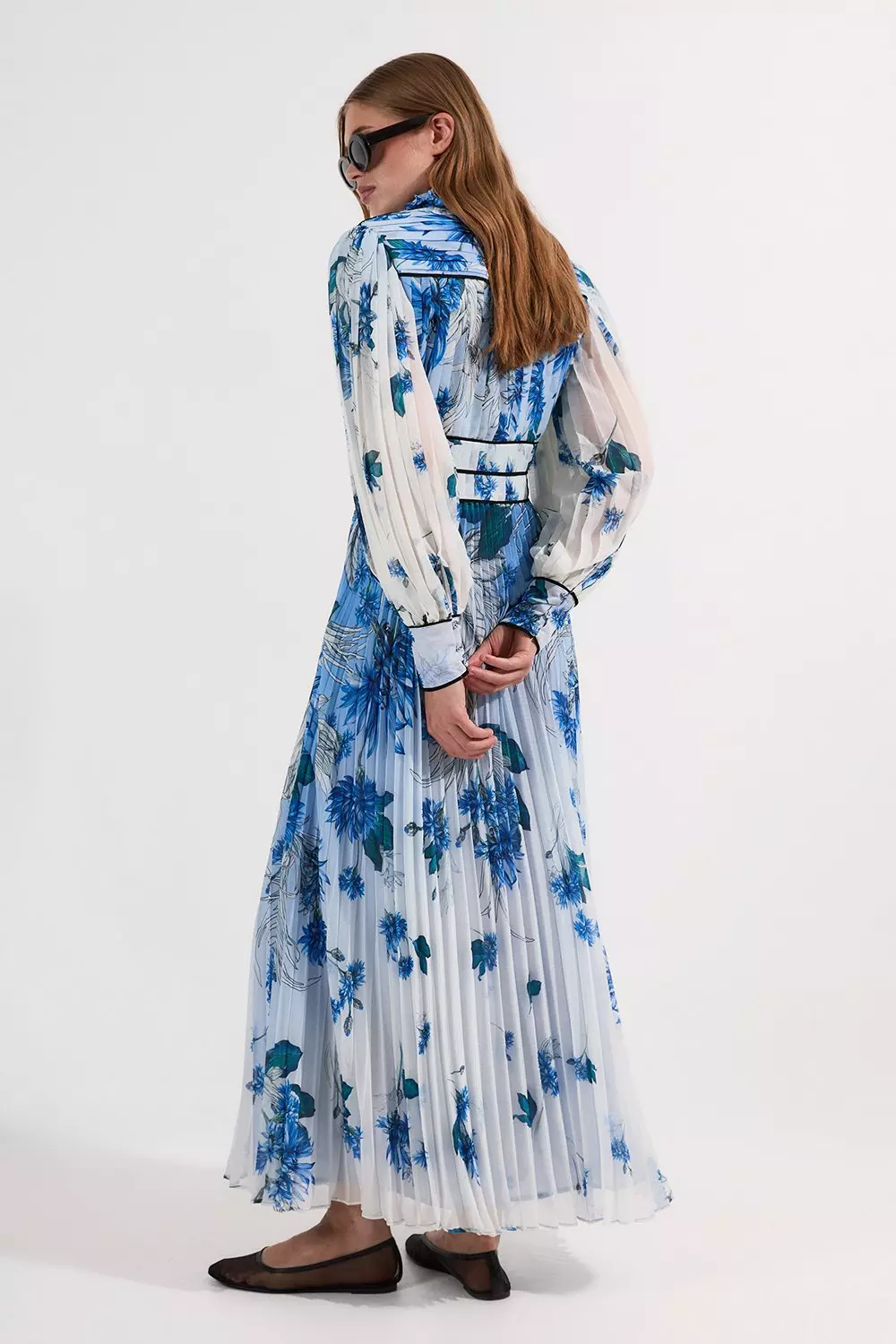 KAREN MILLEN 日本未入荷 ホルターネック ミディドレス 青 org.jpg