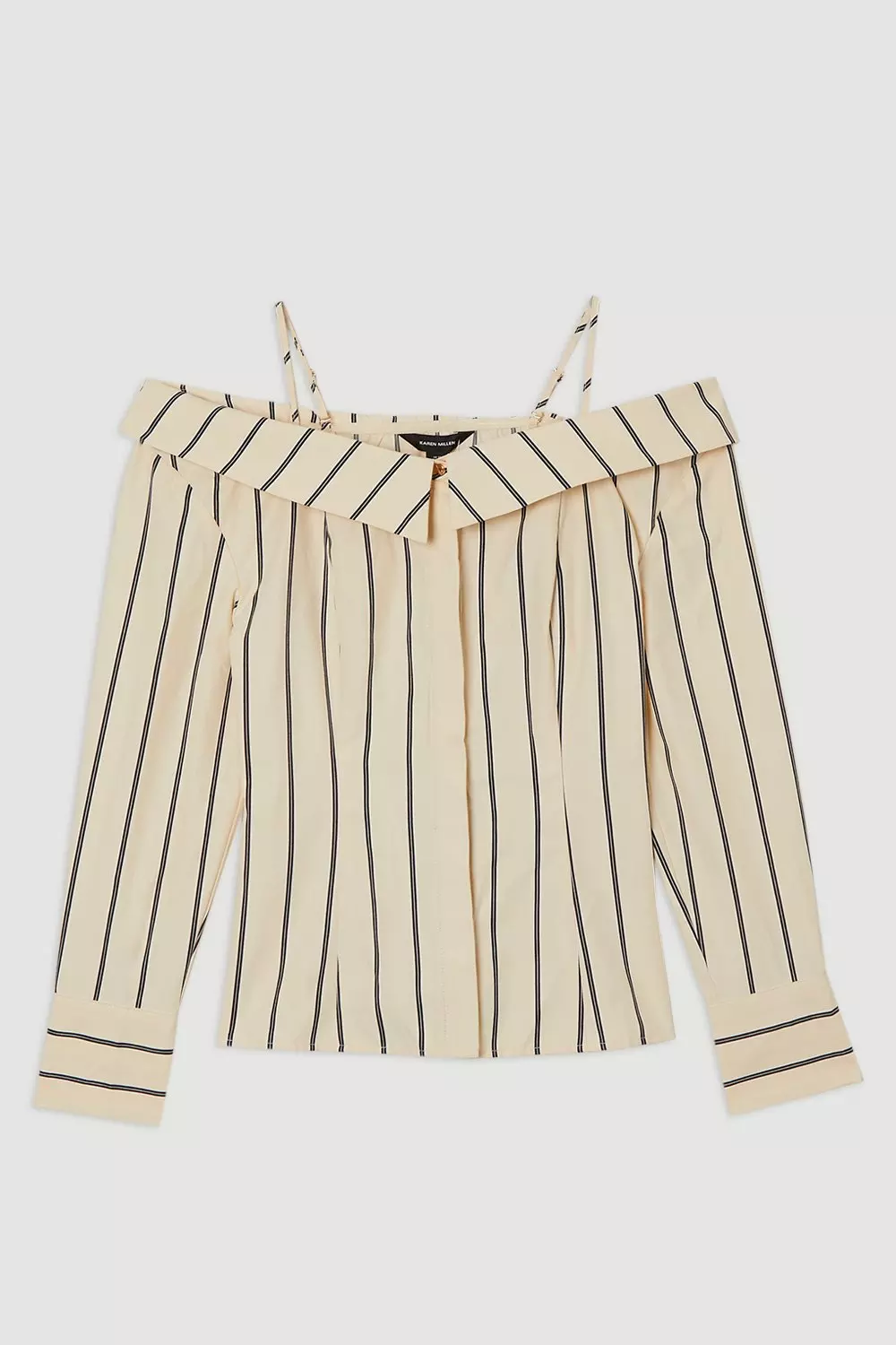 Cotton Stripe Drop Shoulder Blouse  alternative image