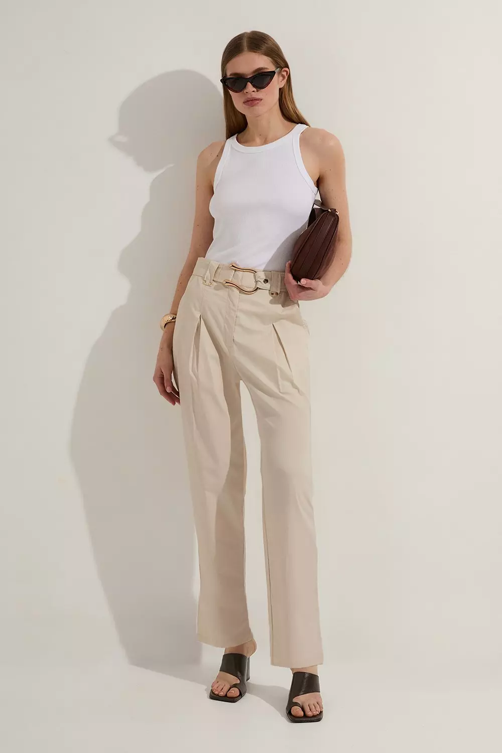 Stone Cotton Sateen Woven Pants alternative image