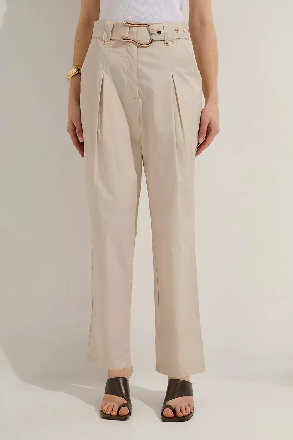 Stone Cotton Sateen Woven Pants alternative image
