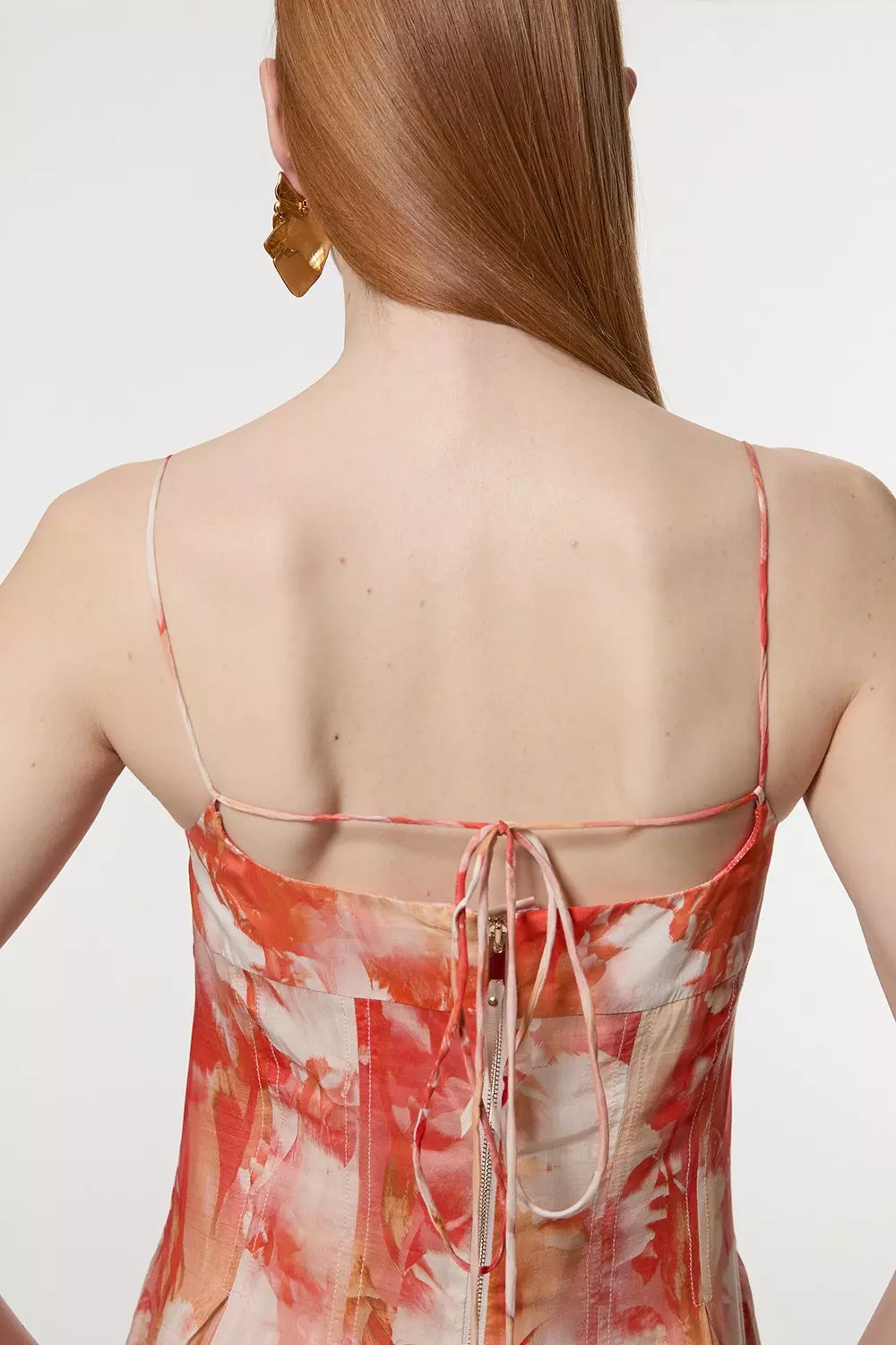 安心追跡【KAREN MILLEN】リネン 花柄 ストラッピー ドレス bkk23859_peach_xl?$
