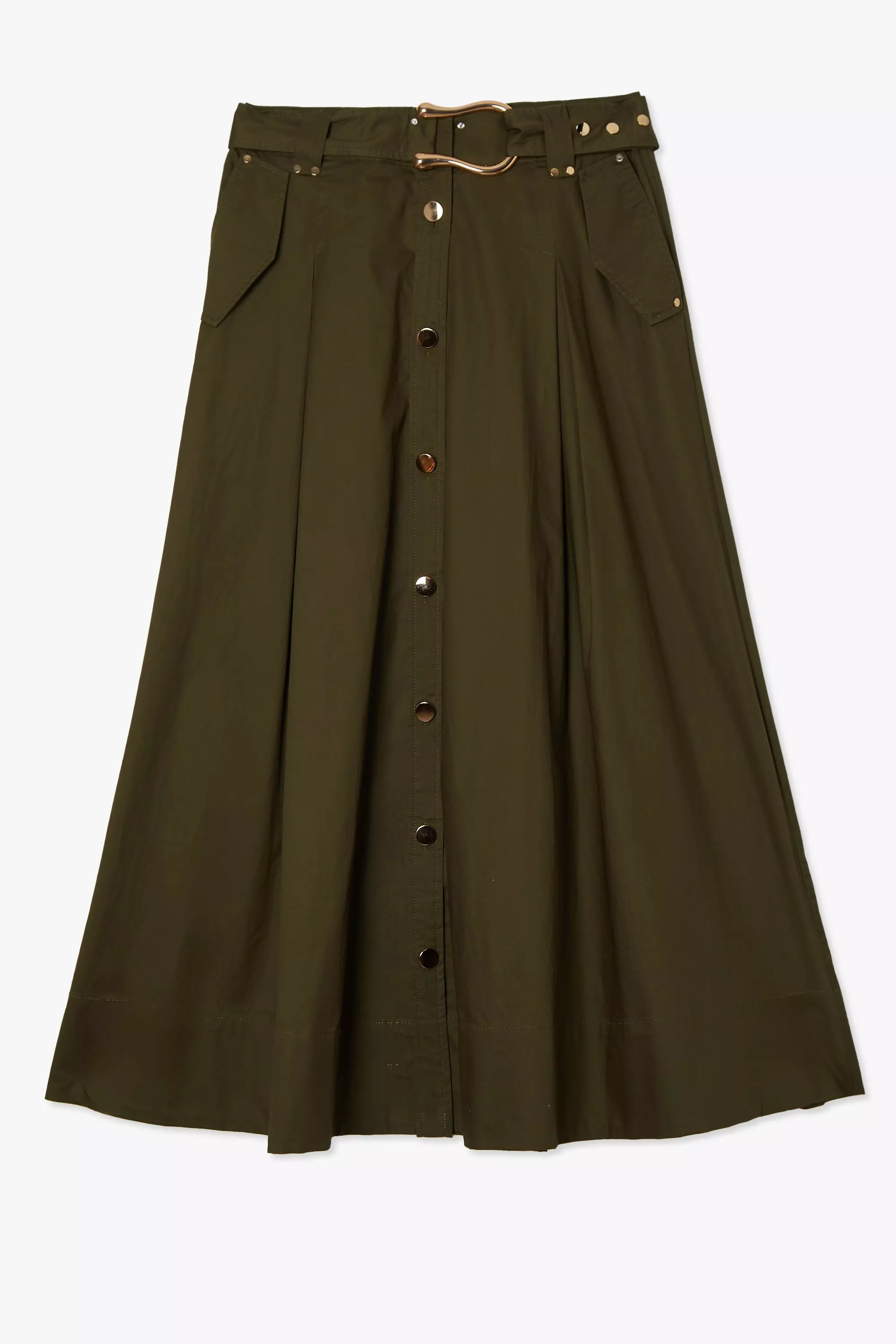 ★CERRIC★BELT BAG LAYERED MIDI SKIRT★1425★Khaki★韓国★ BELT BAG LAYERED MIDI SKIRT / KHAKI - CERRIC
