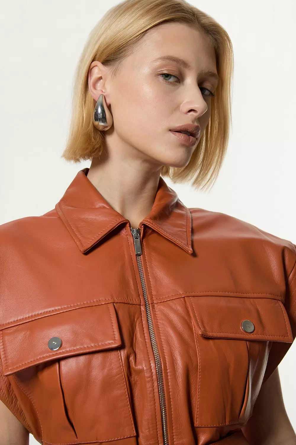 【KAREN MILLEN】ラップ ベルトディテール レザー サファリ ミニ KAREN MILLEN*取り外し可ラップベルト レザーサファリミニドレス