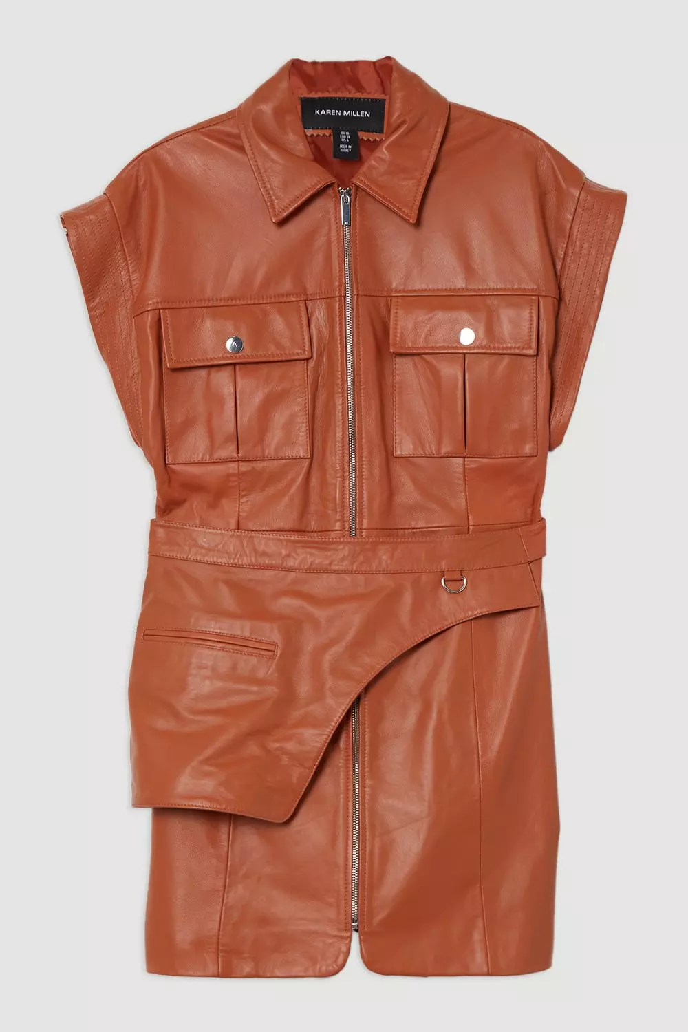 【KAREN MILLEN】ラップ ベルトディテール レザー サファリ ミニ bkk23916_copper_xl?pdp.template