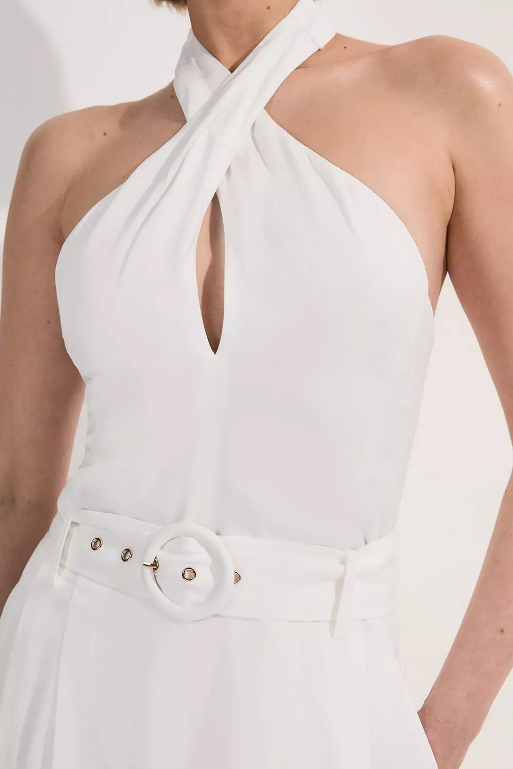 【KAREN MILLEN】リネン ホルターネック シャツドレス（送料込) bkk23692_white_xl?$
