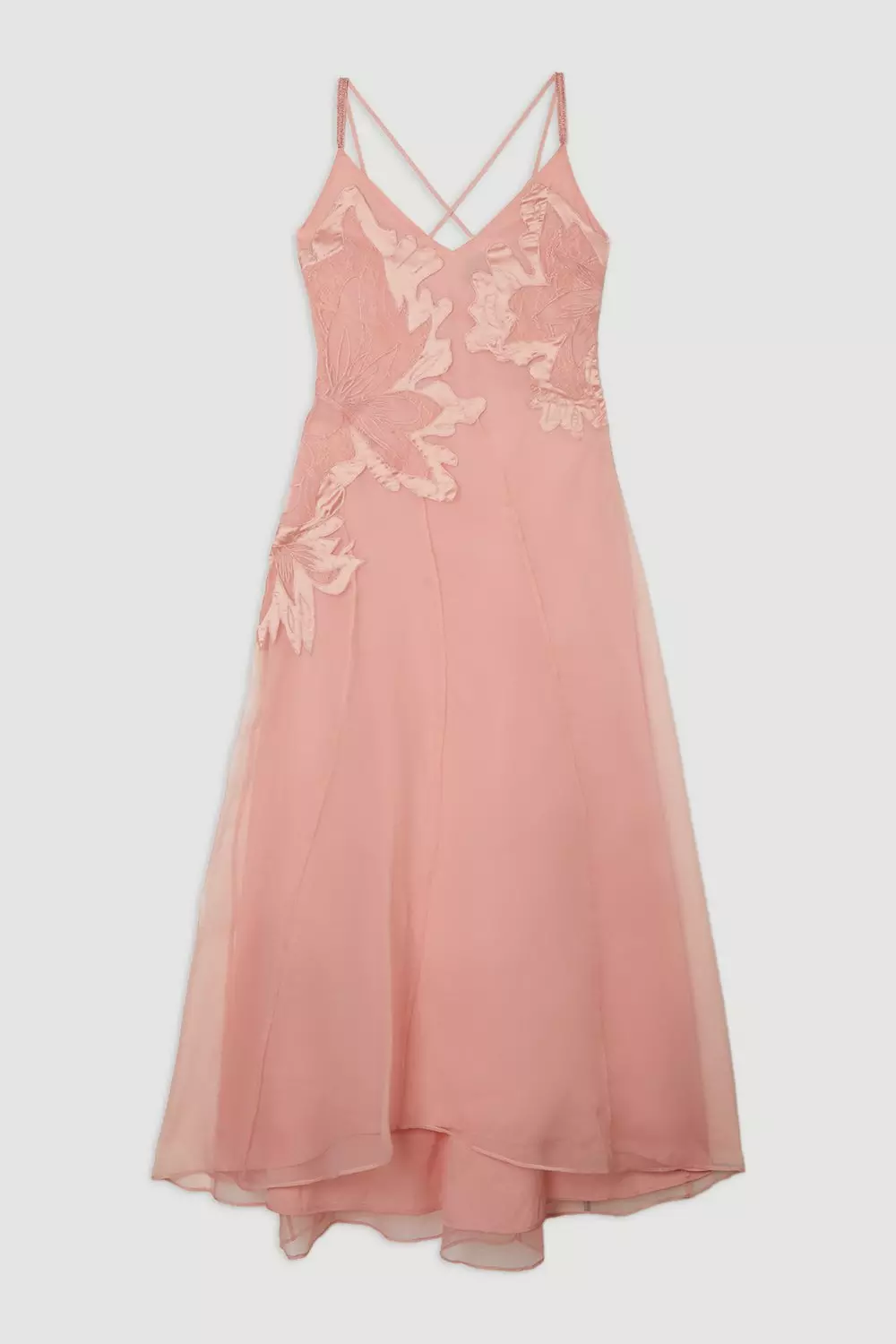 Satin Applique Woven Maxi Dress | Karen Millen