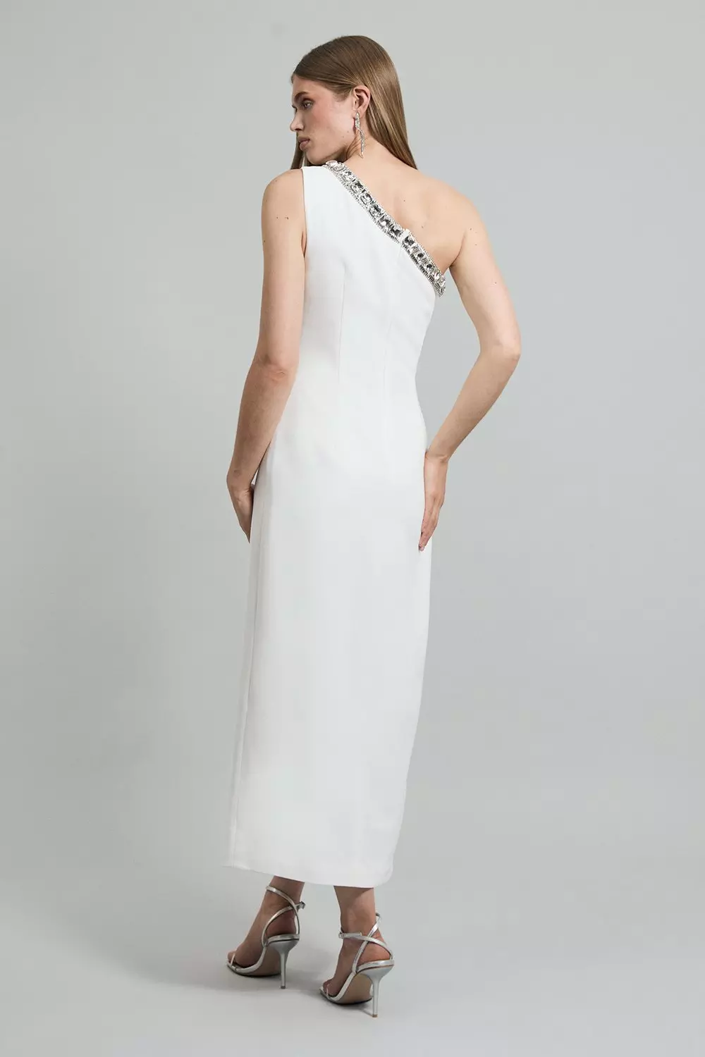 日本入手困難【Karen Millen】サテン ボタンディテール ドレス Lydia Millen Premium Tailored Linen Darted Waist Midi Dress