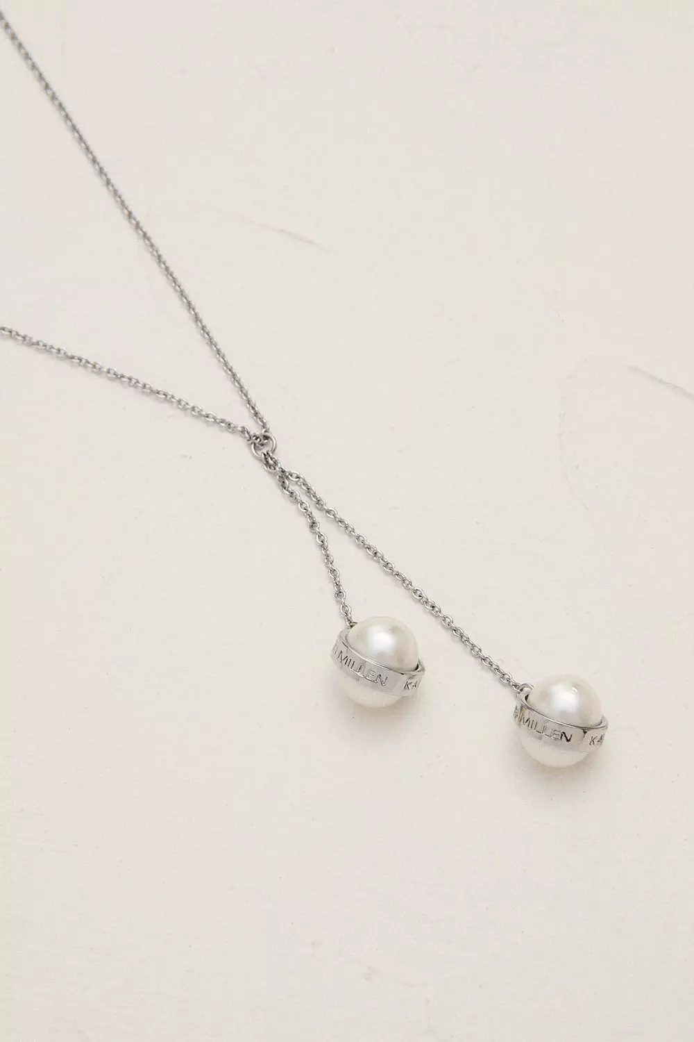 【Karen Millen】パール ドロップ ネックレス シルバー/ゴールド bkk24035_silver_xl?$