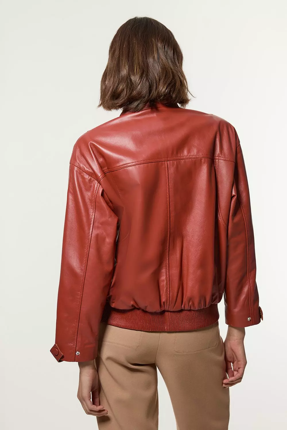 Leather Cargo Pocket Bomber Jacket Karen Millen