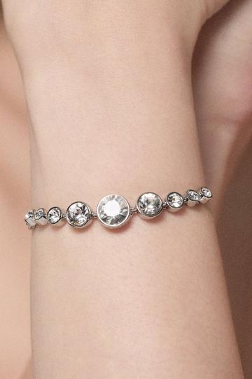 Silver Silver Tone Crystal Flow Bracelet