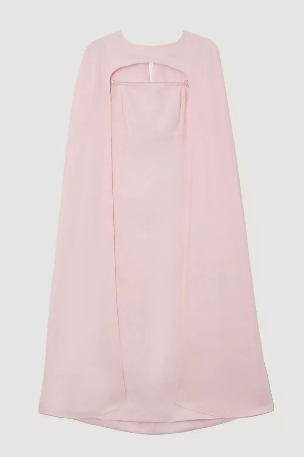 Blush Premium Tailored Linen Drama Cape Midi Dress alternative image