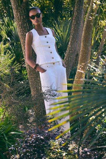 Denim Soft Wash Relaxed Straight Leg Jean ivory