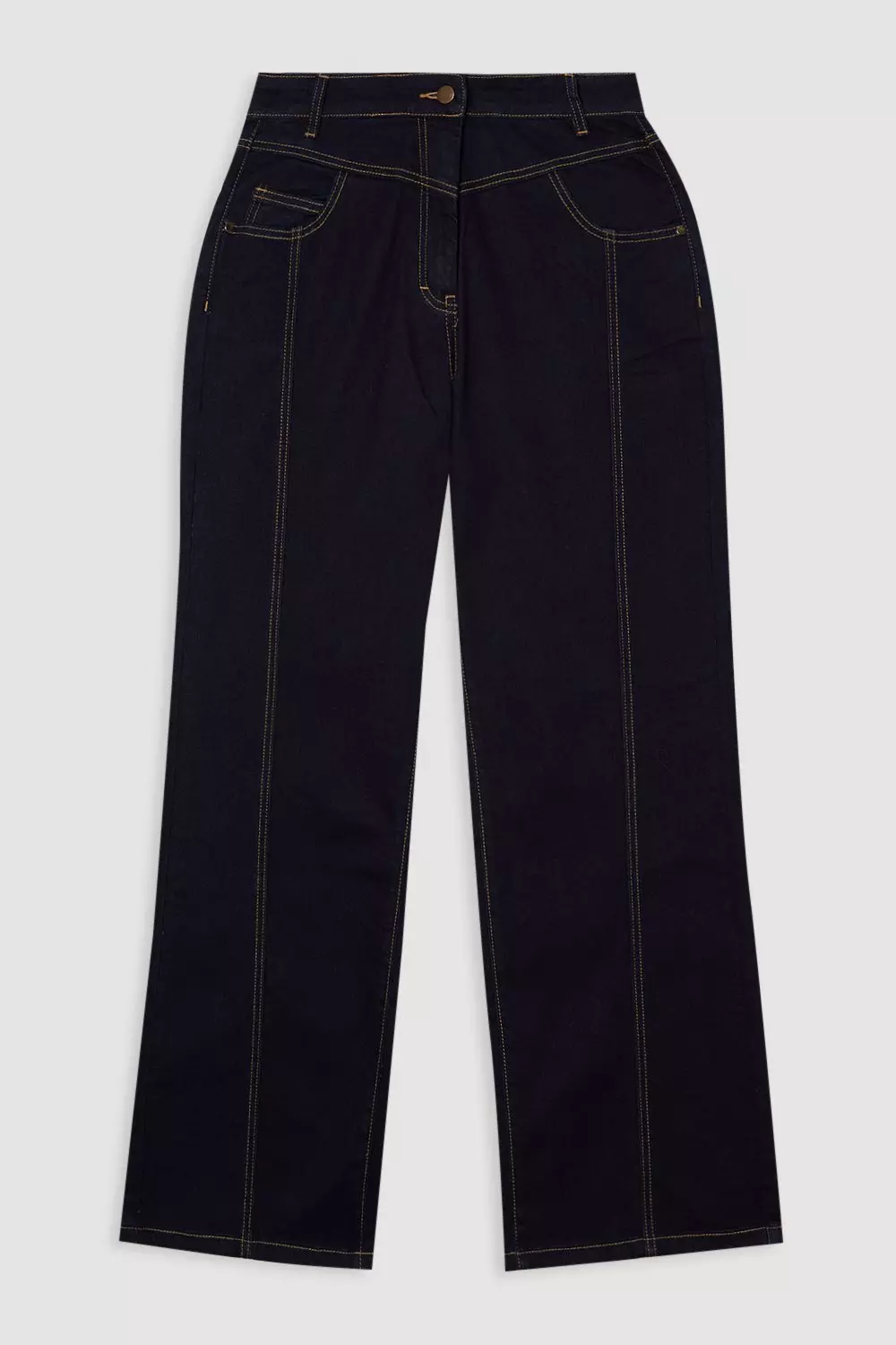 ★Karen Millen★コントラストステッチストレートレッグジーンズ Denim Contrast Stitch Detail Straight Leg Jean | Karen Millen