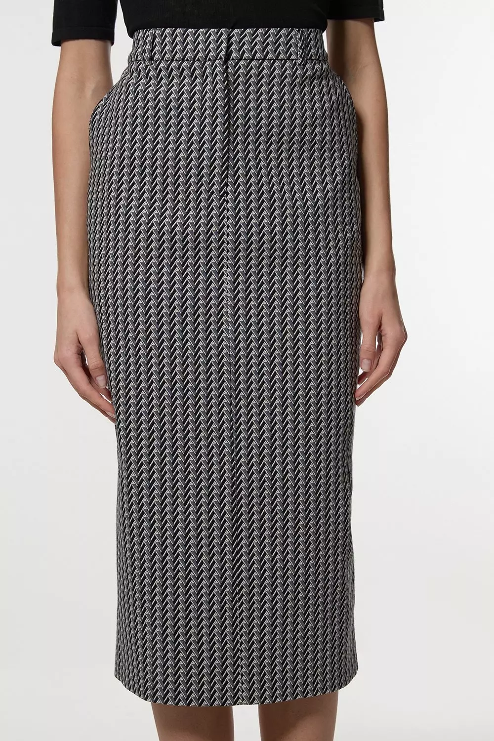 Jacquard Tailored Maxi Pencil Skirt | Karen Millen